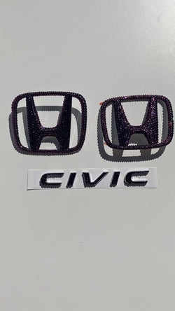 Purple Honda Civic Emblems Crystallized by ICY Couture.