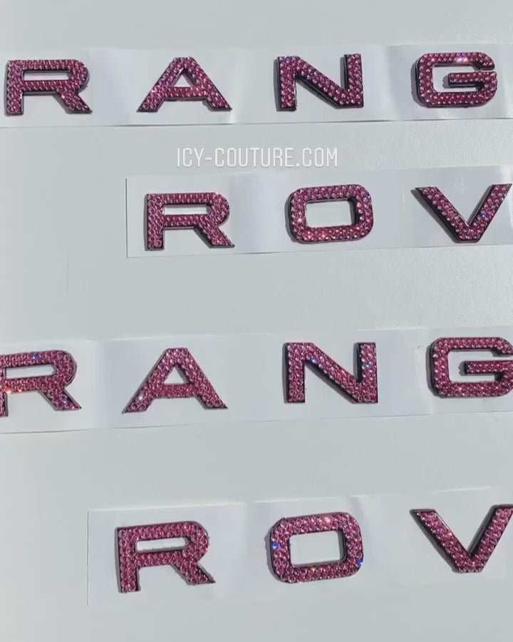 Watch Video of Crystal Pink Range Rover and Sport Letters Replacement Emblems Set, Crystallized by ICY Couture.