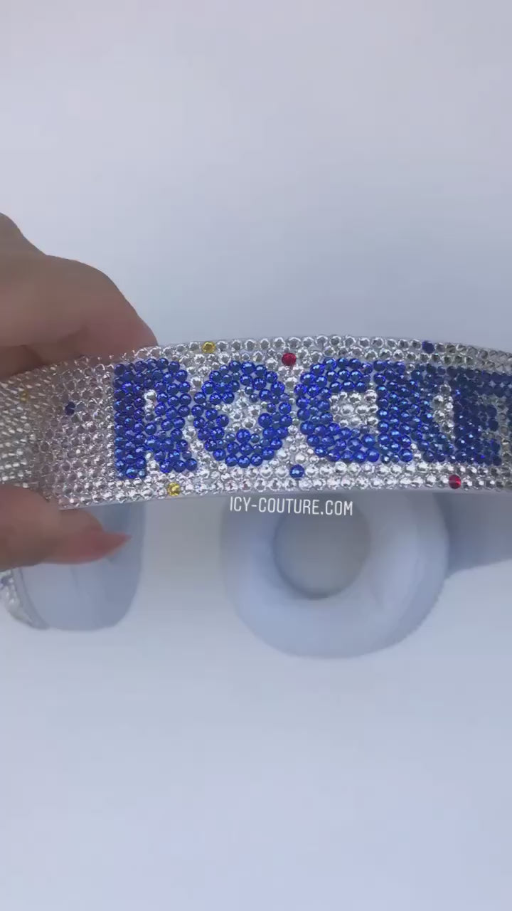 Video of Rocketman Custom Crystal White Studio 3 Wireless Beats Headphones Crystallized by ICY Couture.