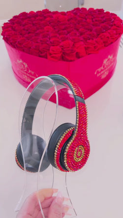 video of Golden Haute Red Crystallized Beats Solo 3 Wireless | Glass Rhinestones