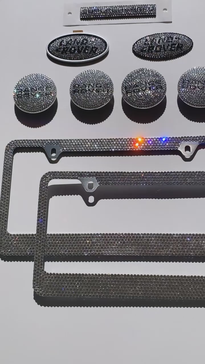 Video of Diamond Clear Range Rover Replacement Letters with Matching Crystal License Plate Frame, Crystallized by ICY Couture.