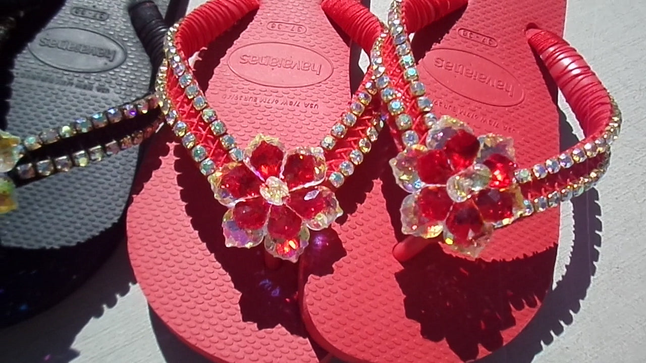 CUSTOM CRYSTALLIZED HAVAIANAS FLIP-FLOPS BY ICY COUTURE
