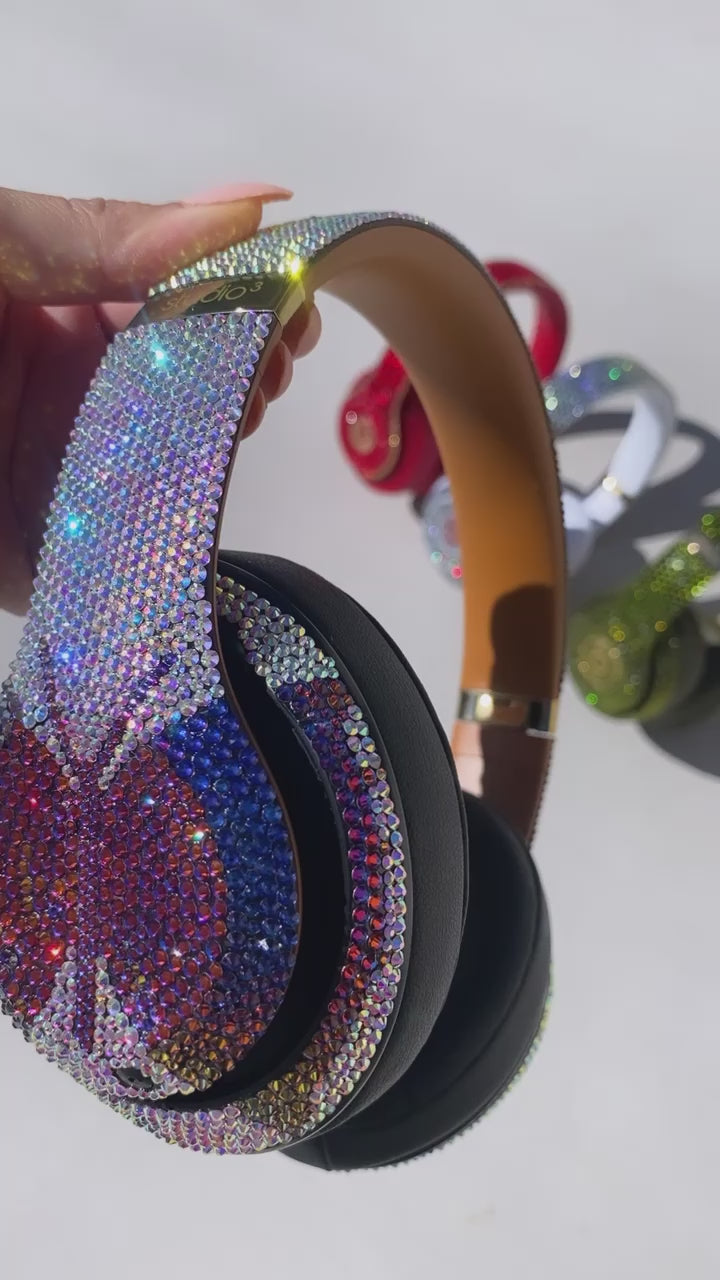 Watch video of Sparkling Swarovski Crystal Beats Studio Wireless Headphones Crystallized by ICY Couture. 