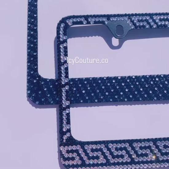 Video of Swarovski license plate frames crystallized by ICY Couture.