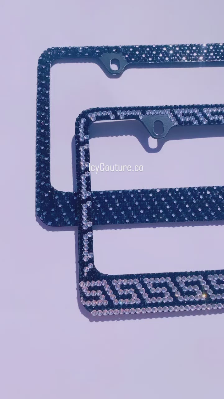 Video of Swarovski license plate frames crystallized by ICY Couture.