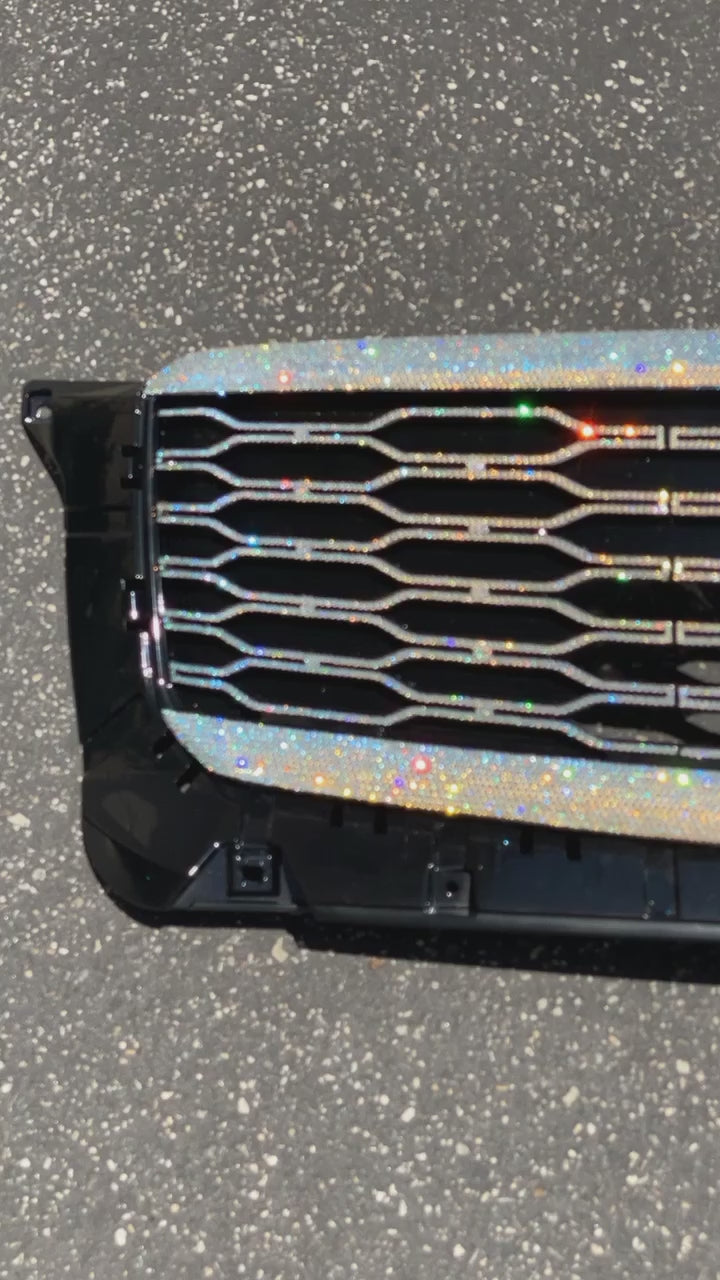 Watch Video of Sparkling in Crystal Shimmer KIA Grille and Emblem, Custom Crystallized by ICY Couture with Swarovski Crystals.