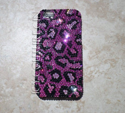 Pink Leopard Icy Couture Luxury Bedazzled Phone Cover Design Crystallized with Swarovski Crystals