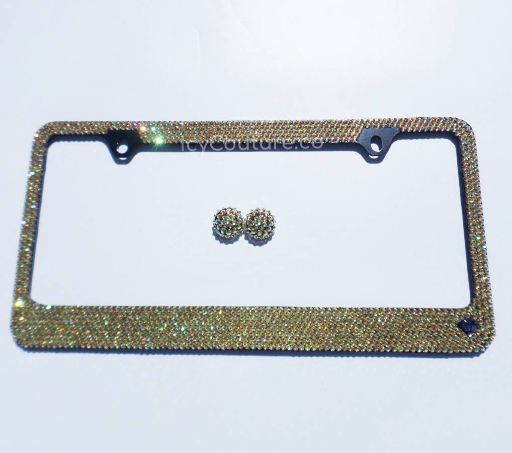 Rose Gold or Gold Bling Crystal License Plate Frame - ICY Couture