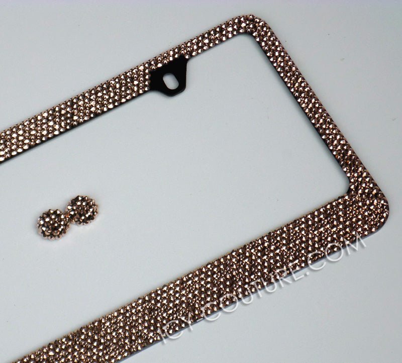 Rose Gold or Gold Bling Crystal License Plate Frame - ICY Couture