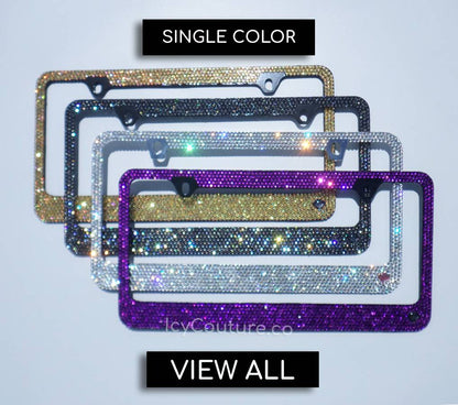 SINGLE COLOR Crystal License Plate Frame - ICY Couture