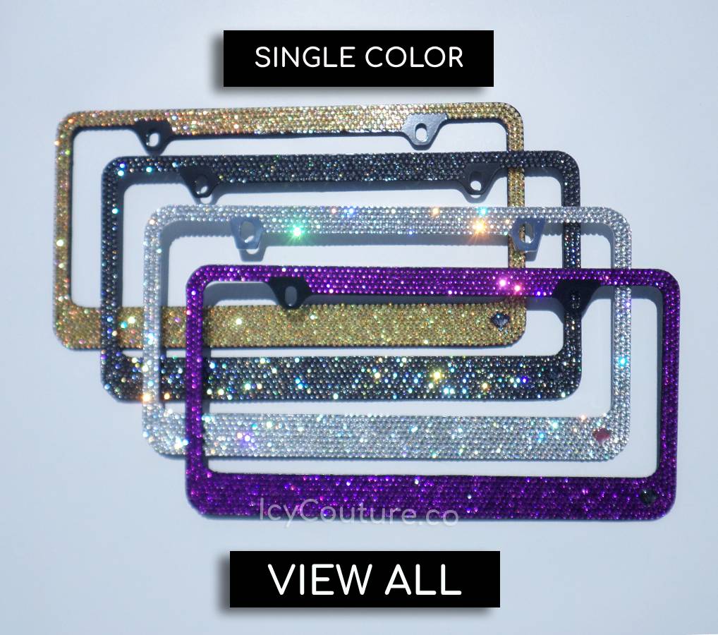 SINGLE COLOR Crystal License Plate Frame - ICY Couture