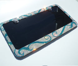 Swarovski Crystals Bedazzled Bling License Plate Frame | Waves of Abundance - ICY Couture