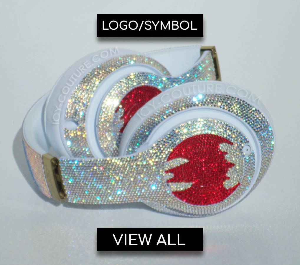 CUSTOM SYMBOL or INITIALS Crystal Headphones Designs. - ICY Couture