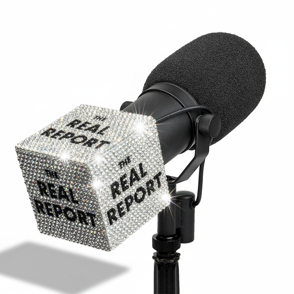 CUSTOM CRYSTAL SM7/MV7 MIC FLAGS | LUXURY PODCAST BRANDING BY ICY COUTURE
