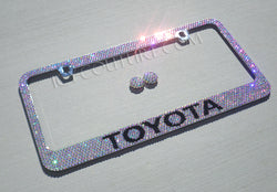 Toyota Bling License Plate Frame crystallized in Crystal AB rhinestones