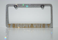 Trophy Wife Custom Bling LIcense Plate Frame crystallized with Diamond Clear and 24K Gold  Swarovski Crystals