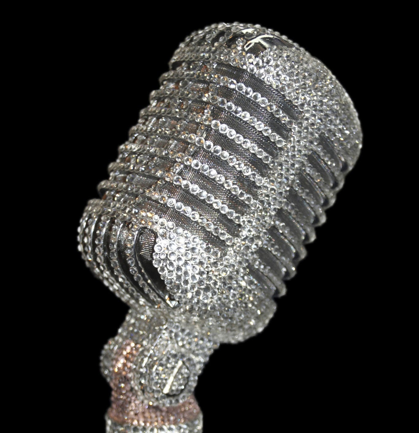 VINTAGE MICROPHONE CRYSTALLIZED WITH CLEAR SWAROVSKI CRYSTALS
