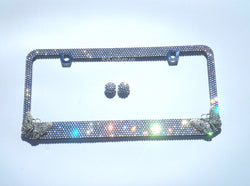 Butterflies Bling License Plate Frame Bedazzled in super Sparkling Diamond Clear Swarovski Crystals by ICY Couture