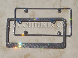 Black Diamond on Black Crystal Bling License Plate Frame - ICY Couture