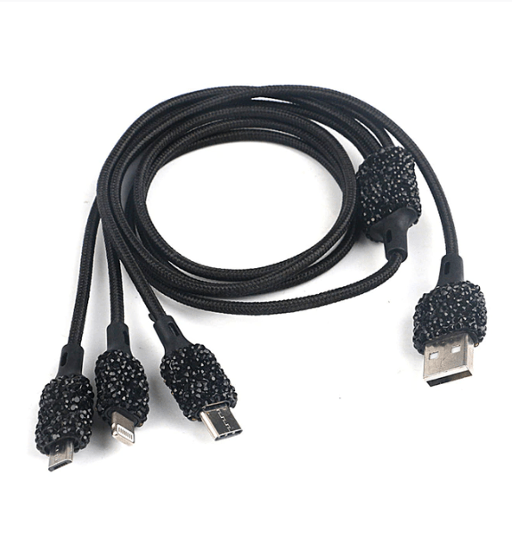 Bling Rhinestone Dual USB Car Charger Set - Clear, Red, Pink, Black - ICY Couture