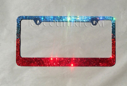 'Blue Flame' Crystal License Plate Frame - ICY Couture