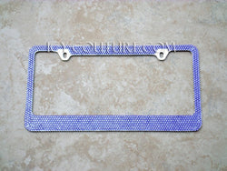 Blue on Black Crystal Bling License Plate Frame: Cobalt Blue, Capri, Sapphire - ICY Couture