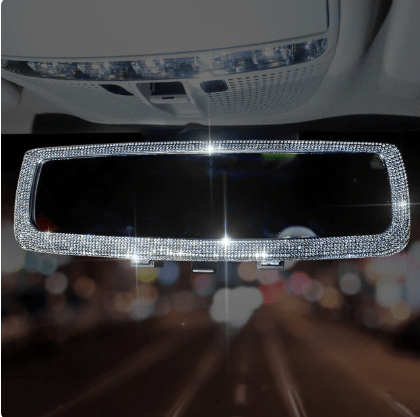 Clip-on Rhinestone Rearview Mirror Cover - Bling Car Interior Accessory - ICY Couture