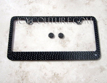 3 Shades of Black | Swarovski License Plate Frame, Crystallized Crystal Bling Plate Frames by ICY Couture.