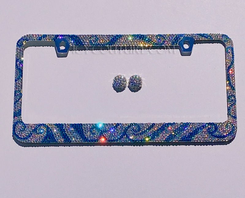 Swarovski License Plate Frame Crystallized in Waves Design by ICY Couture.