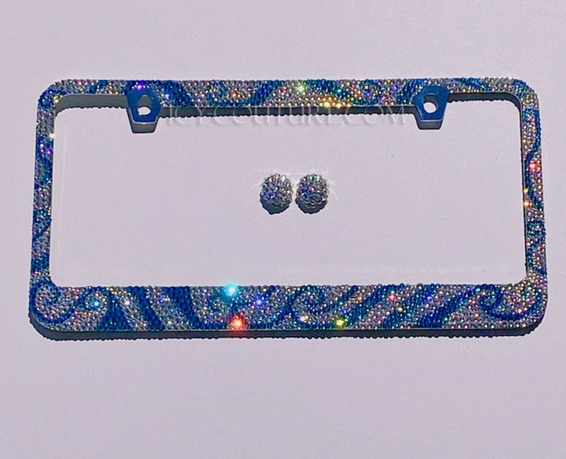 Waves | Swarovski License Plate Frame, Crystallized Crystal Bling Plate Frames by ICY Couture.