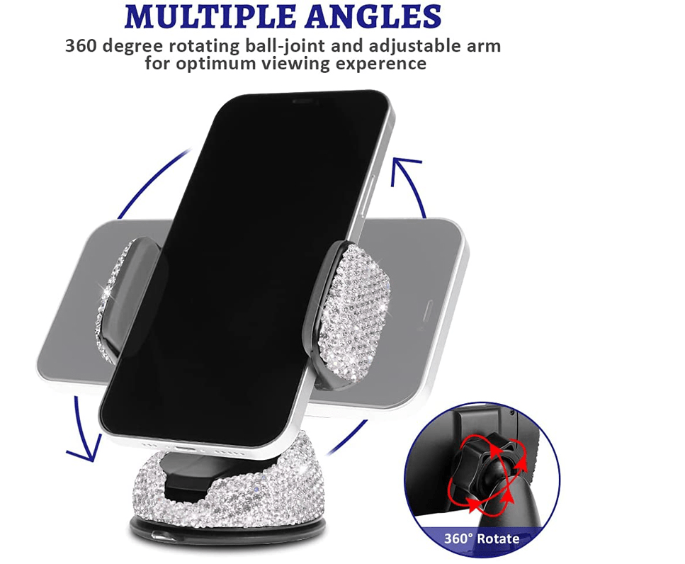 Crystal Bling Universal Car Phone Holder for iPhones & Smartphones - ICY Couture