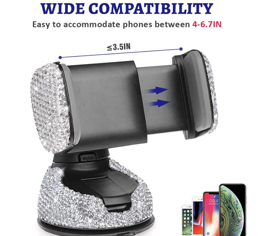 Crystal Bling Universal Car Phone Holder for iPhones & Smartphones - ICY Couture