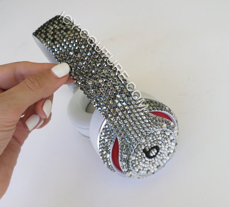 Studio Beats Headphones Custom Bedazzled with Swarovski Crystals in Clear to Black Ombre by ICY Couture
