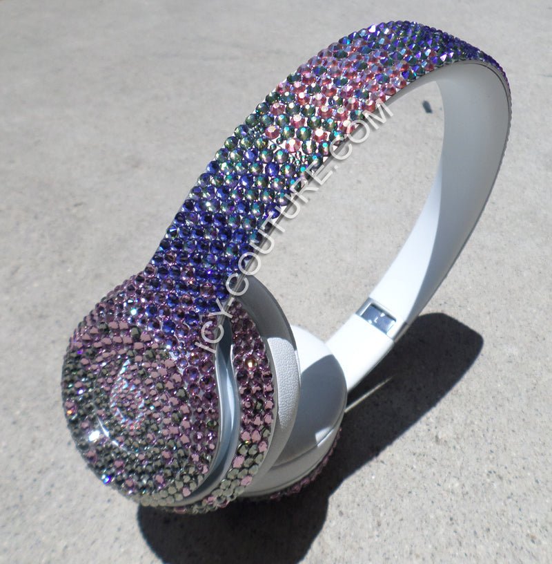 Headphones Crystallized with Swarovski Crystals in multi color ombre by ICY Couture