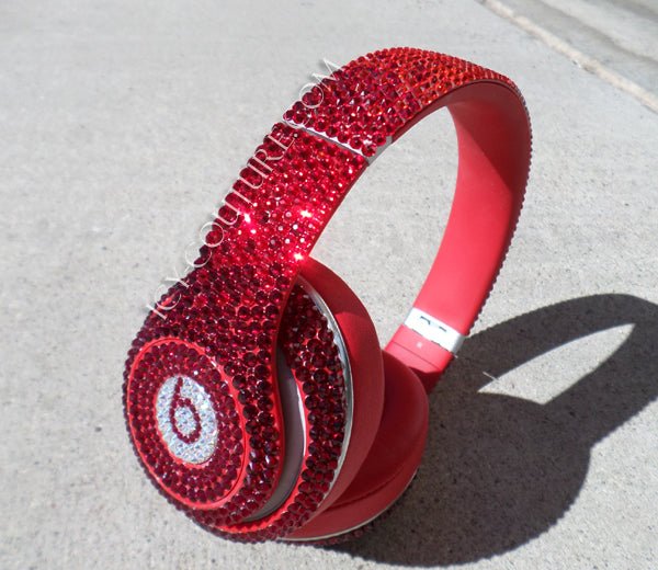 Beats Studio Headphones Crystallized in Red Ombre Swarovski Crystals by ICY Couture