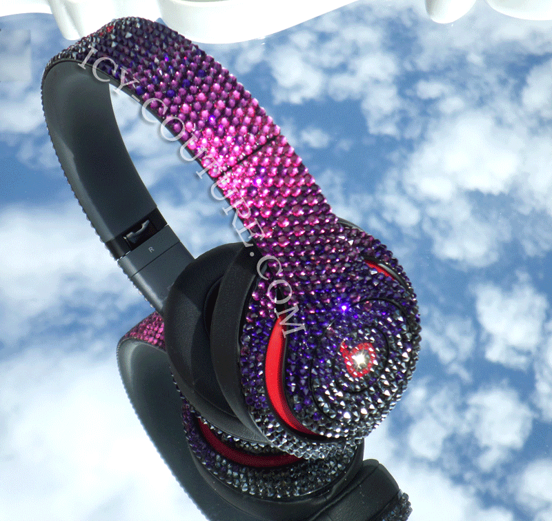 Beats Studio Headphones Crystallized with Swarovski Crystals in Purple Ombre