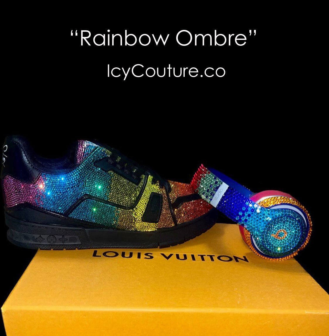Rainbow Headphones design Crystallized with Swarovski Crystals by ICY Couture - Luxury custom gifts for VIPs 