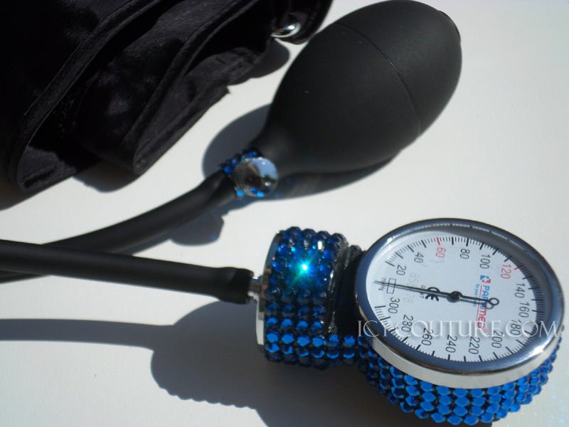 Blue on Black Crystallized Deluxe BLOOD PRESSURE MONITOR - ICY Couture