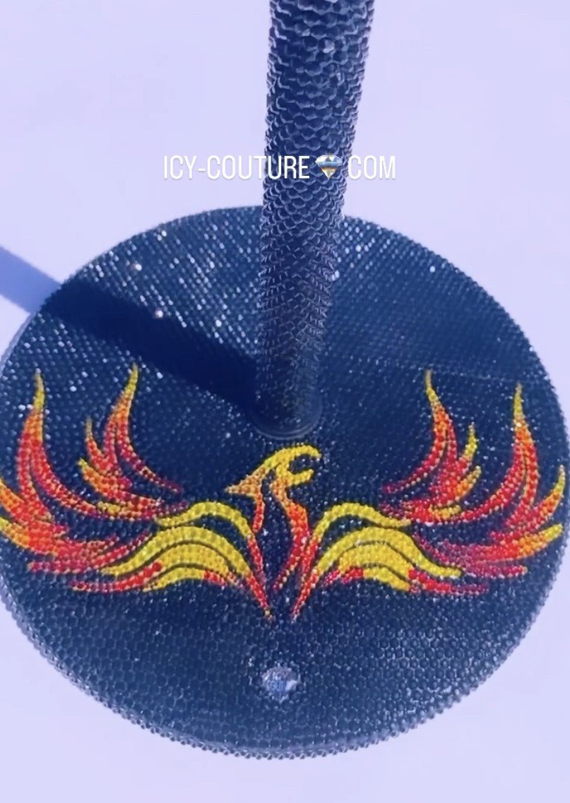 FULLY CRYSTALLIZED CUSTOM LOGO MIC STAND | SWAROVSKI LUXURY STAGE GIFTS FOR VIPS