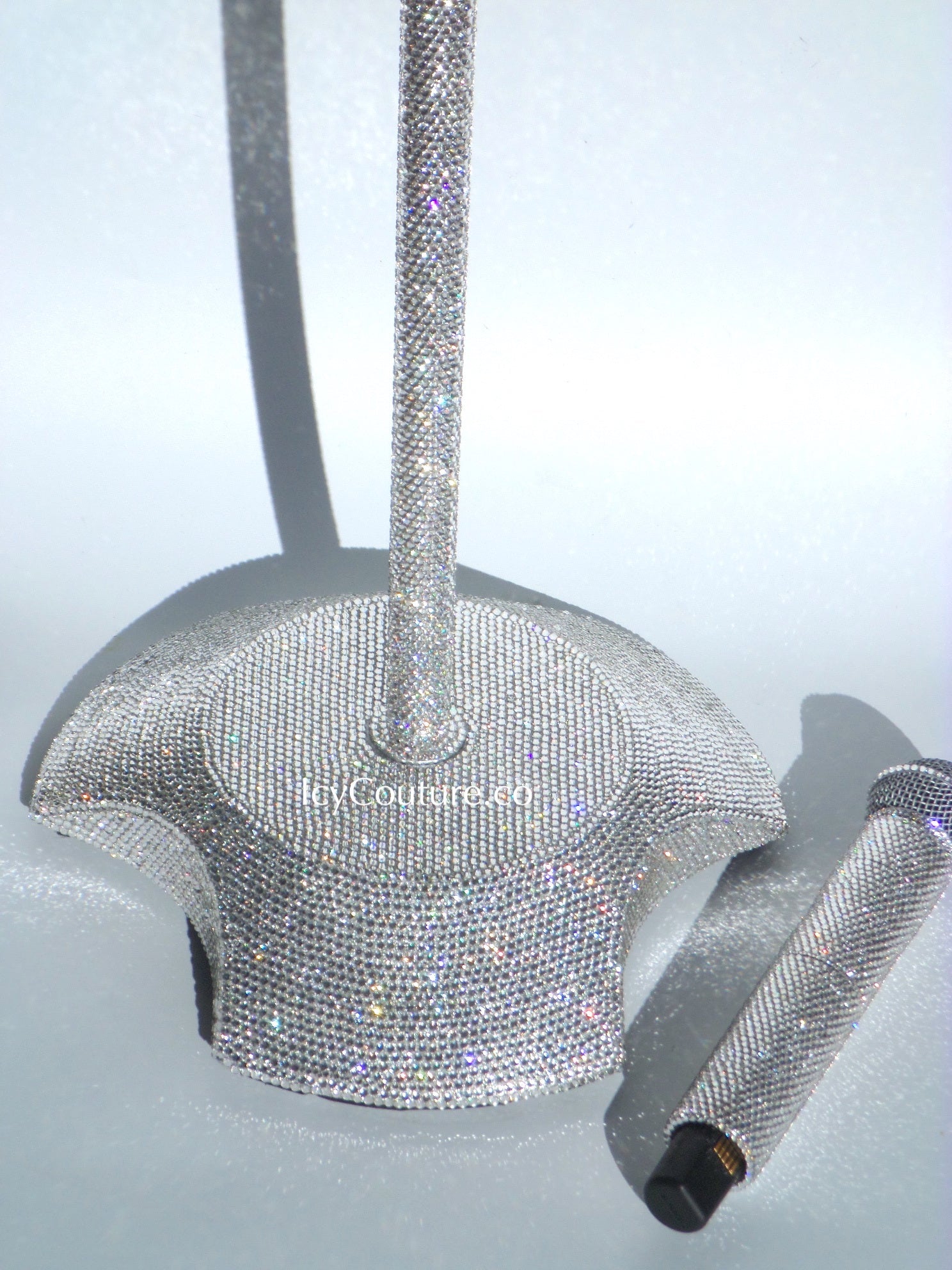 Diamond Clear - Custom Bling Microphone Stand Custom Bedazzled with Swarovski Crystals or Premium Glass Rhinestones | ICY Couture