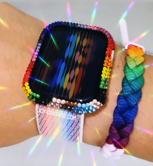 Crystallized RAINBOW OMBRE Cover for Apple iWatch: Various Sizes - ICY Couture