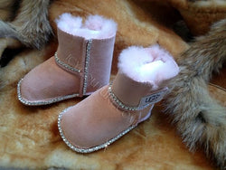 Custom Baby Girl Bling Ugg Boots with Crystal Chain. - ICY Couture