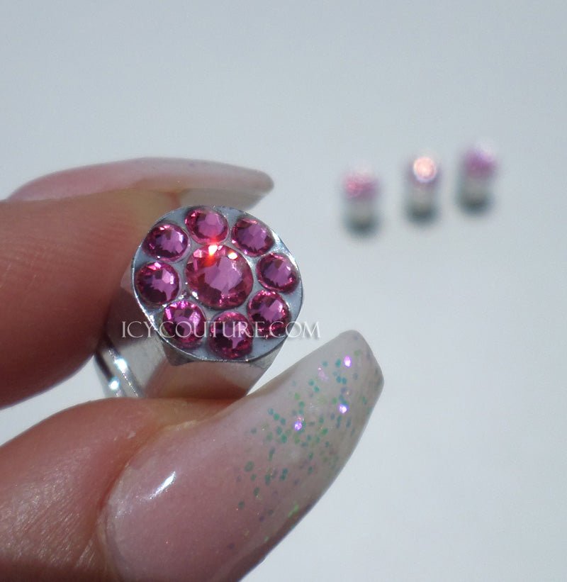 Custom Crystal Color Bling Tire Valve Caps | Set of 4 - ICY Couture