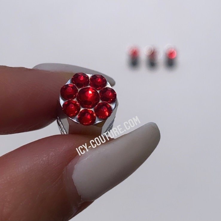 Custom Crystal Color Bling Tire Valve Caps | Set of 4 - ICY Couture