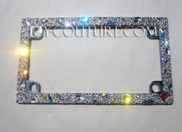 Chunky Bling Sparkling Motorcycle License Plate Frame Crystallized by ICY Couture with Swarovski Crystals or Glass Rhinestones