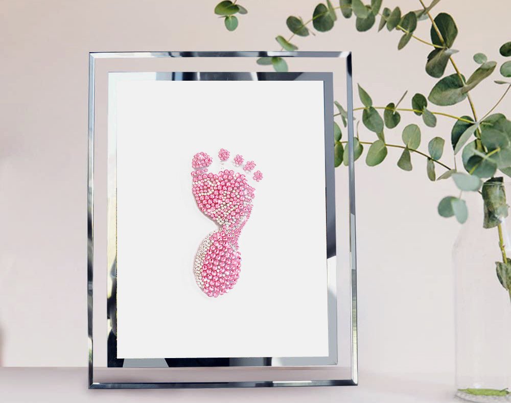 Custom Crystallized Baby Footprint: New Mom's Baby Bling Gifts. - ICY Couture