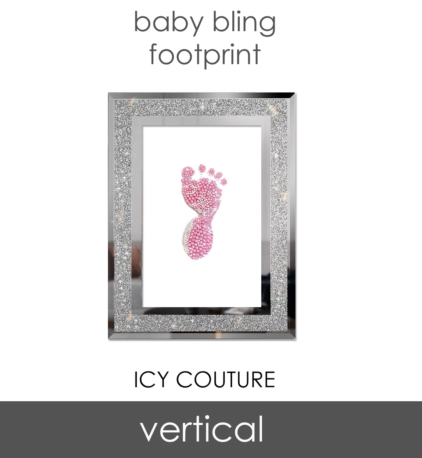 Custom Crystallized Baby Footprint: New Mom's Baby Bling Gifts. - ICY Couture