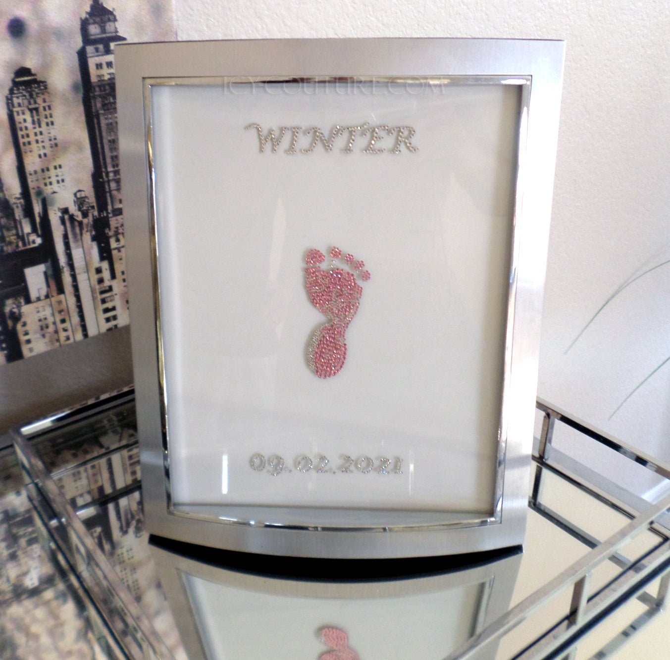 Custom Crystallized Baby Footprint: New Mom's Baby Bling Gifts. - ICY Couture