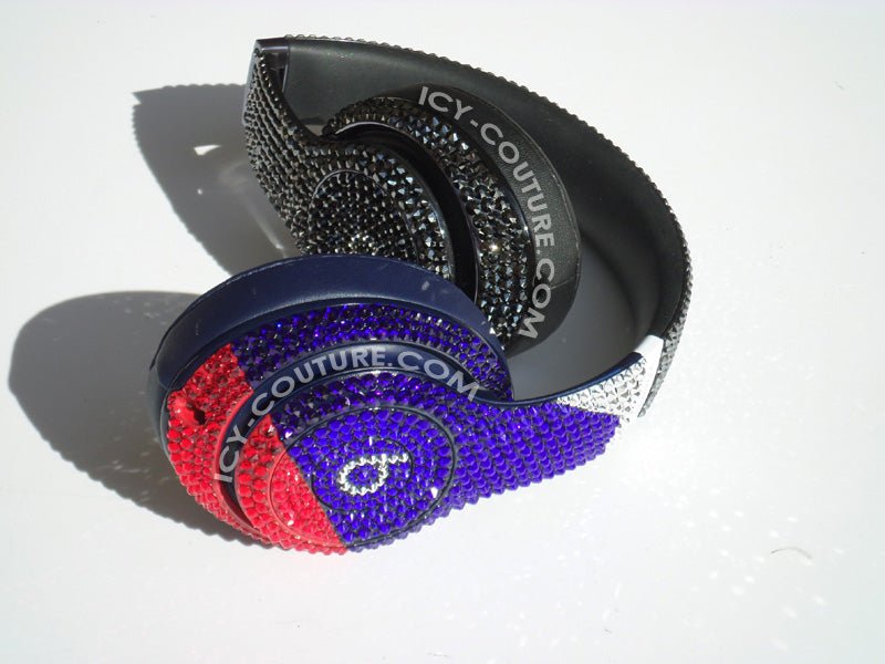 CUSTOM FLAG Crystal Designs on Headphones. - ICY Couture