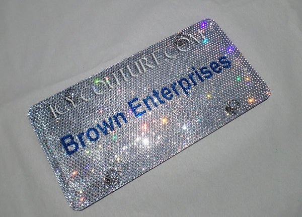 Custom Logo FULLY CRYSTALLIZED License Plate - ICY Couture